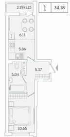 34,2 м², 1-комнатная квартира 5 534 702 ₽ - изображение 26