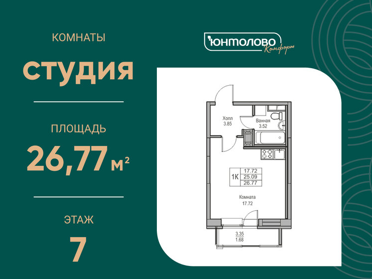 25,4 м², квартира-студия 8 448 940 ₽ - изображение 18