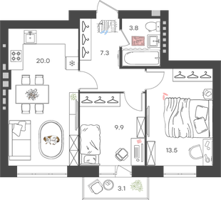 86,9 м², 3-комнатная квартира 6 699 000 ₽ - изображение 91