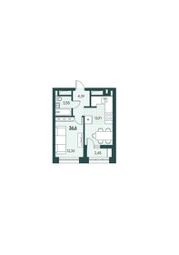 Квартира 36,6 м², 1-комнатная - изображение 1