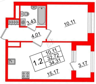 37,7 м², 1-комнатная квартира 13 500 000 ₽ - изображение 37