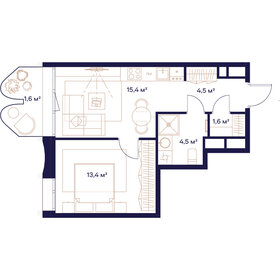 41,9 м², 1-комнатная квартира 23 454 500 ₽ - изображение 21