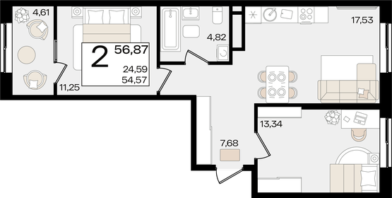 75,5 м², 2-комнатная квартира 15 000 000 ₽ - изображение 78