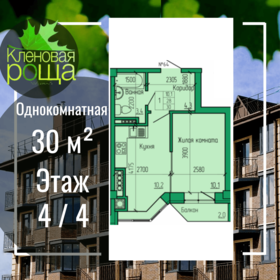 Квартира 30 м², 1-комнатная - изображение 1