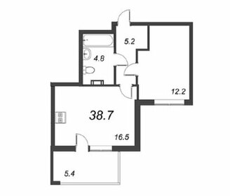 Квартира 39 м², 1-комнатная - изображение 1