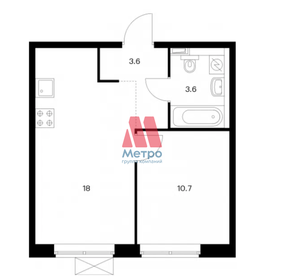 35,4 м², 1-комнатная квартира 3 500 000 ₽ - изображение 68