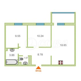 Квартира 52,8 м², 2-комнатная - изображение 1