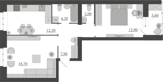 62,6 м², 2-комнатная квартира 5 571 400 ₽ - изображение 35