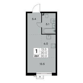 Квартира 30 м², 1-комнатная - изображение 1