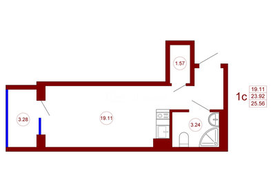 29 м², 1-комнатная квартира 2 450 000 ₽ - изображение 94