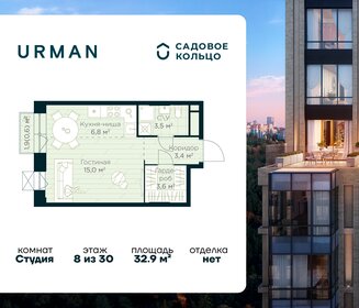 Квартира 32,9 м², студия - изображение 1