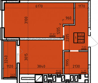 Квартира 44,9 м², 1-комнатная - изображение 2