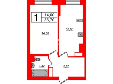 38 м², 1-комнатная квартира 15 700 000 ₽ - изображение 30