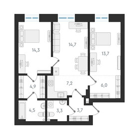 83,1 м², 3-комнатная квартира 13 000 000 ₽ - изображение 65