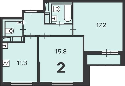 Квартира 58 м², 2-комнатная - изображение 1