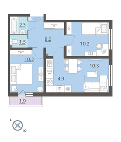 51,4 м², 2-комнатная квартира 5 140 000 ₽ - изображение 38