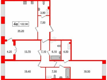 Квартира 122,9 м², 3-комнатная - изображение 1