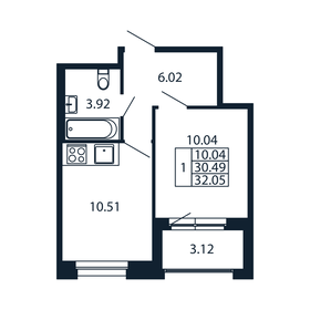 Квартира 32,1 м², 1-комнатная - изображение 4