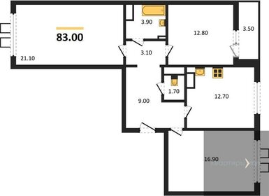 Квартира 83 м², 3-комнатная - изображение 1
