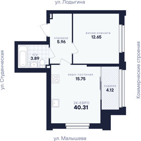Квартира 40,3 м², 1-комнатная - изображение 3
