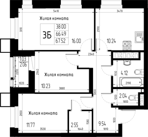 Квартира 67,5 м², 3-комнатная - изображение 1