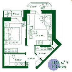 Квартира 44,2 м², 1-комнатная - изображение 1