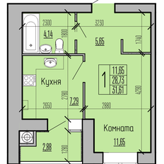 Квартира 31,3 м², 1-комнатная - изображение 2