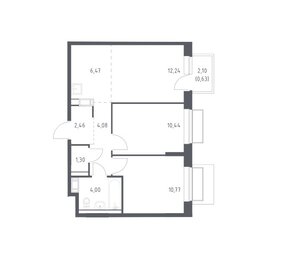 Квартира 52,4 м², 2-комнатная - изображение 1