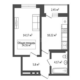 Квартира 34,4 м², 1-комнатная - изображение 1