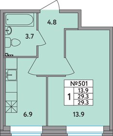 Квартира 29,3 м², 1-комнатная - изображение 1