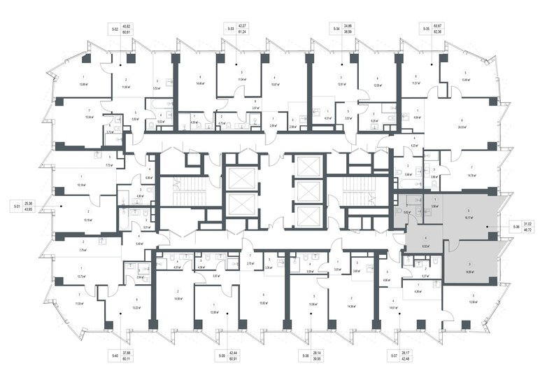 41,4 м², 1-комнатная квартира 23 980 528 ₽ - изображение 44