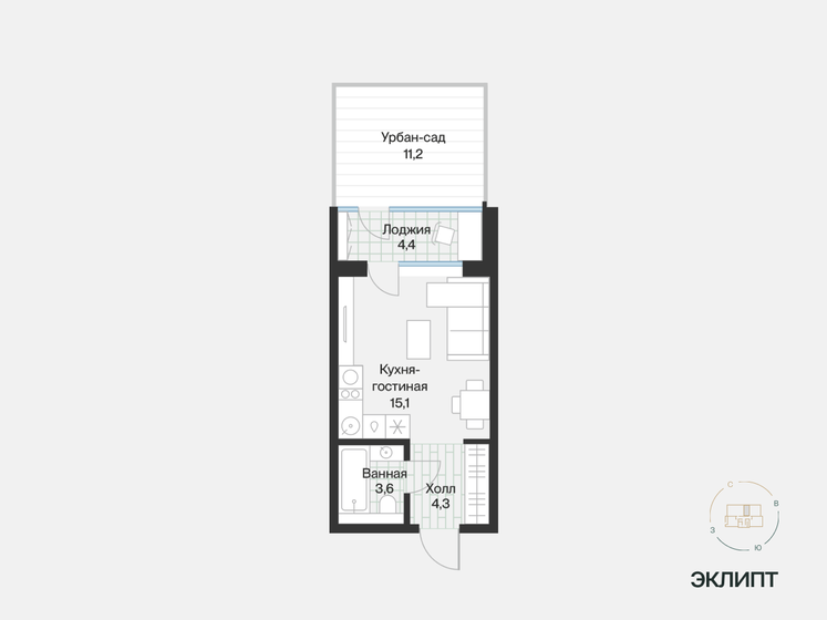 16,6 м², квартира-студия 450 000 ₽ - изображение 68