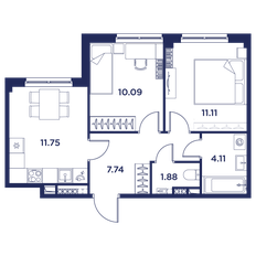 Квартира 46,7 м², 2-комнатная - изображение 5