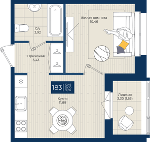 Квартира 31,4 м², 1-комнатная - изображение 1
