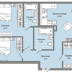 Квартира 91 м², 2-комнатная - изображение 2