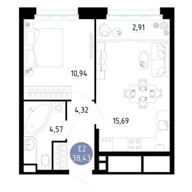 Квартира 38,4 м², 1-комнатная - изображение 1