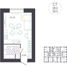 Квартира 28 м², студия - изображение 2