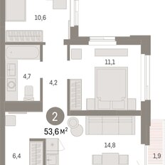 Квартира 53,6 м², 2-комнатная - изображение 3
