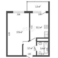 Квартира 35,8 м², 1-комнатная - изображение 5