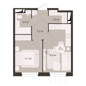 Квартира 37,9 м², 1-комнатная - изображение 1