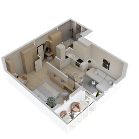 Квартира 48,3 м², 1-комнатная - изображение 3