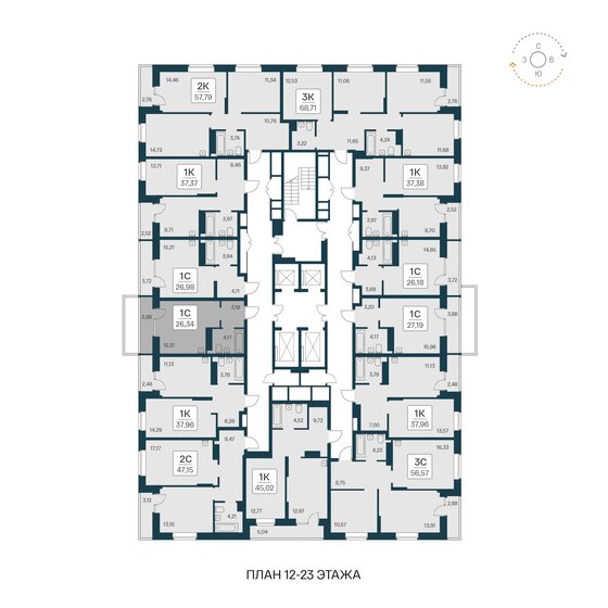 29,3 м², квартира-студия 4 580 000 ₽ - изображение 52