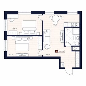Квартира 53,3 м², 3-комнатные - изображение 1