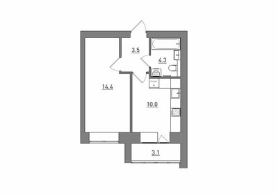 Квартира 35,3 м², 1-комнатная - изображение 2