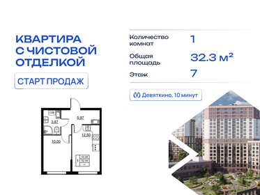 Квартира 32,3 м², 1-комнатная - изображение 1
