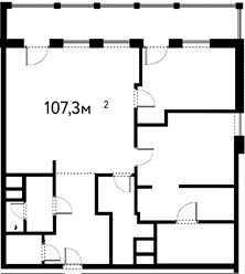 Квартира 107,3 м², 3-комнатные - изображение 1