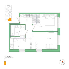 Квартира 39,1 м², 2-комнатная - изображение 1