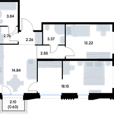 Квартира 60,9 м², 2-комнатная - изображение 2