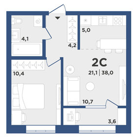 Квартира 38 м², 2-комнатная - изображение 1