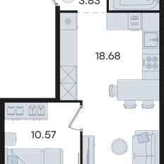 Квартира 38,2 м², 1-комнатная - изображение 3